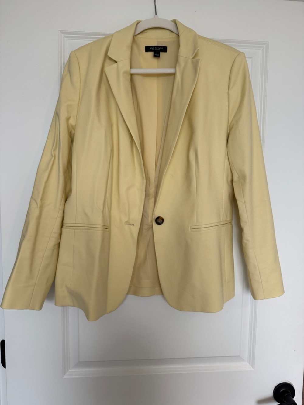 Ann Taylor Pale Yellow Single-Button Blazer